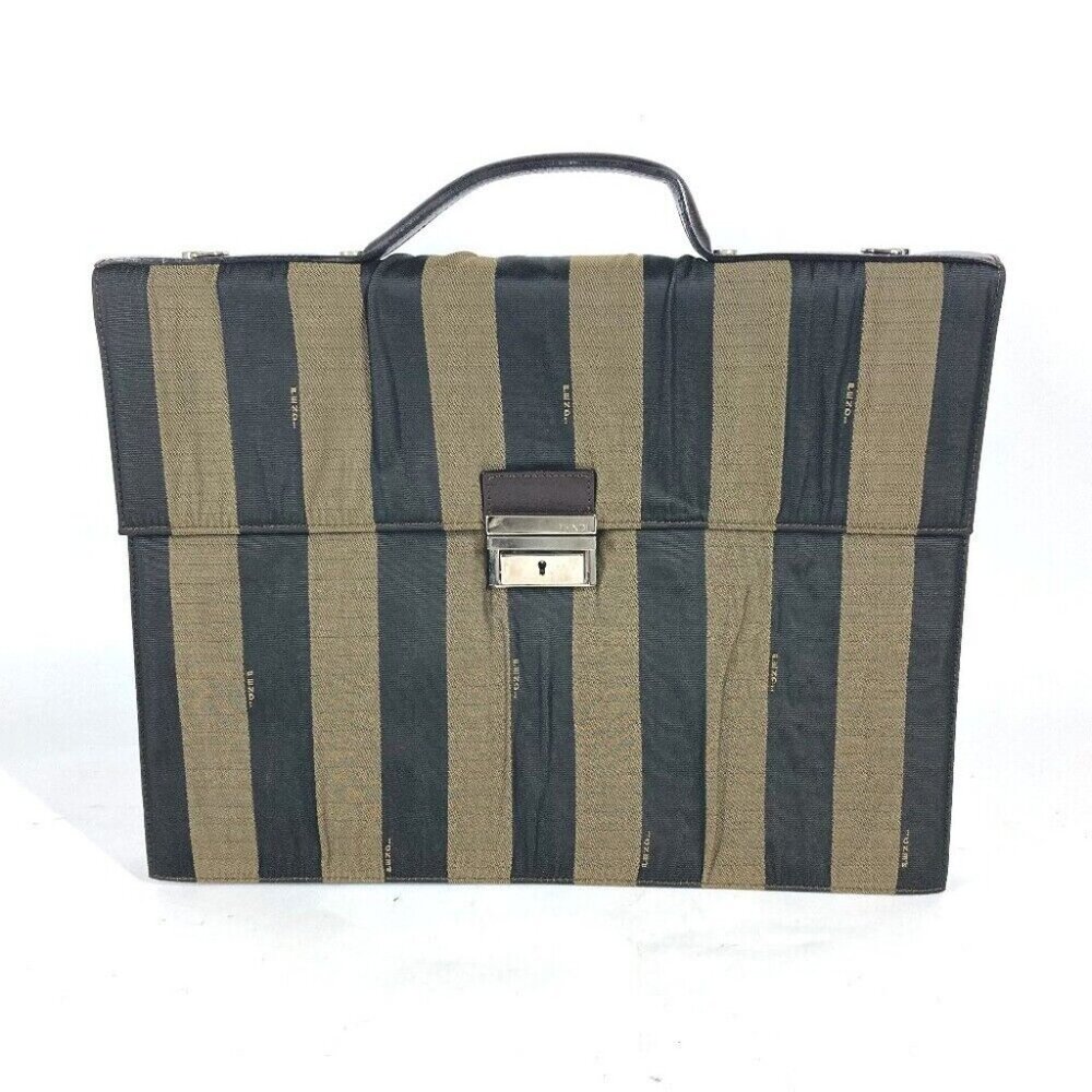 FENDI vintage Pecan Document Bag Briefcase Hand Bag Tote Bag Business bag - Picture 1 of 13